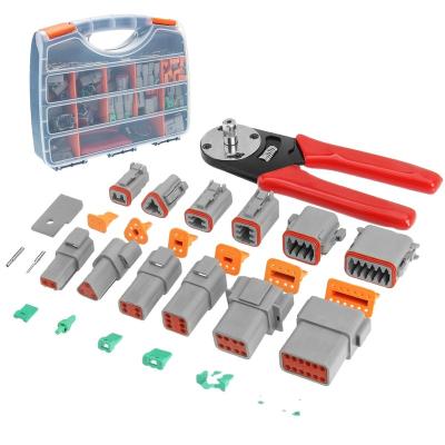 China Automotive Deutsch Connector Kits 2/3/4/6/8/12Pin Wedge Locks with Crimping Tool total 519 PCS DT04 DT06 DTM DTP DT Connector for sale