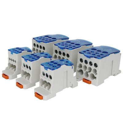 China Wire Plugging Ukk High Series Sale Junction Box Single Pole Connector Fused Distribution Din Rail Terminal Block for sale