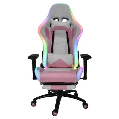 China (Size) Silla de juego rosa adjustable gaming chairs which are pink gaming chairs with led gaming chair with foot rest for sale