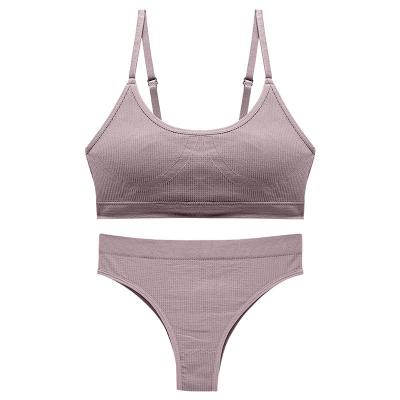 China OEM QUICK DRY girls seamless sporty set soft plus size underwear women's panties sports bra brief set for sale