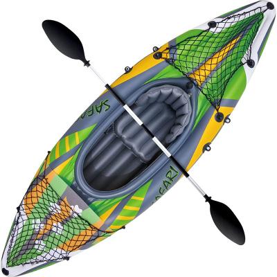 China One Person Kayak Wholesale PVC And Polyester Inflatable Kayak 1 Person Boat Blow Up Kayak For Recreational Tourism for sale