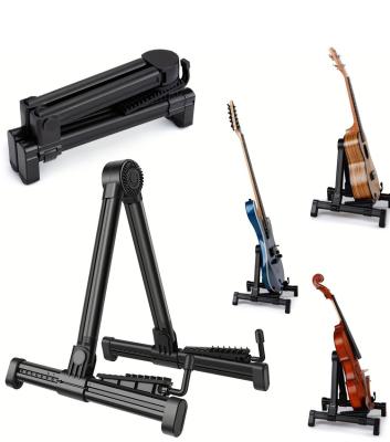 China Wholesale Good Quality Bass Violin Ukulele Guitar Stand Plastic Violin Ukulele Retractable Collapsible Stand for sale