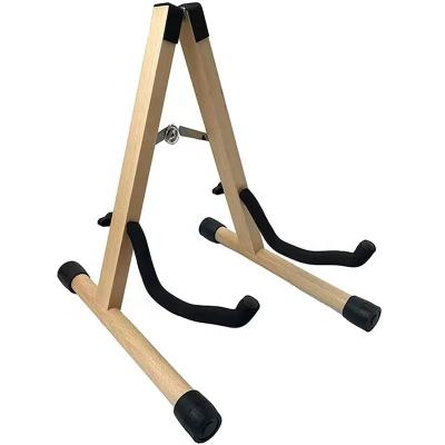 China A design ensure satbility factory Direct Wholesale Wooden Guitar Stand Foldable Wooden A-Frame Guitar Stand Stable Structure Display Stand For Uklele Bass for sale