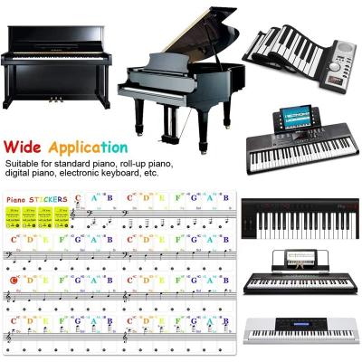 China Hot Selling Personalized Piano Keys Note Decorative Sticker Design Piano Keyboard Sticker Marks Piano Notes For Beginner for sale