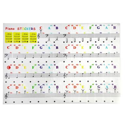 China Beginner Piano Sticker Factory Decorative Direct Key Sticker Waterproof Removable Piano Keyboard Sticker for sale