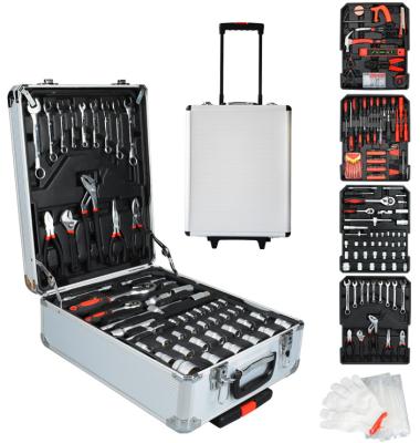 China Hot Sale Aluminum Suitcase Kit Portable Hardware Combination Durable+Portable+Comfortable Handle Amazon Tool 499PCS Tool Kit Trolley Aluminum Tool Suitcase 12.5/12kg for sale