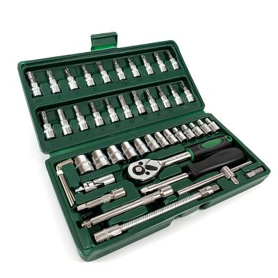 China Amazon Hot Selling Removable Wrench Socket Set 1/4 Inch Screwdriver Ratchet Wrench Set Combination Car Repair Tools Repairing DIY Tool for sale