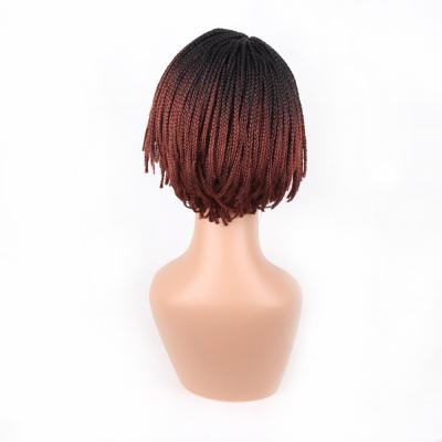 China Regular Wave HAIR WAY Lace Front Braided Wigs For Black Women With 6inches Baby Hair Braided Wigs Bob Lace Wigs Short For Daily Wear Half Han for sale