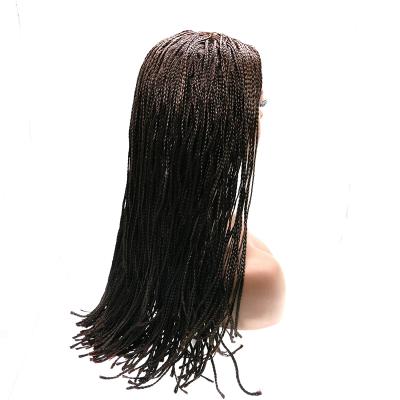 China Full Synthetic Straight Wave Front Feed-In Box Braided Cornrow Twisted Braids Lace Frontal Black Wigs With Baby Hair For Women for sale