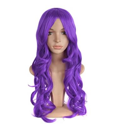 China Synthetic Fiber Long Wavy Hair Popular Wig Women's Full Part 24 Inch/60cm Wigs (Purple) D0002 for sale