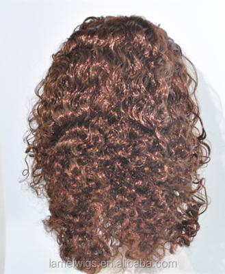 China Other Dark Brown Brazilian Wigs N00244 Long Curly Handmade Synthetic Hair Wigs for sale