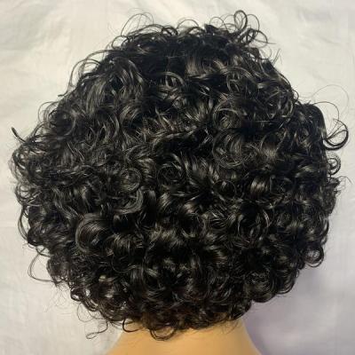 China Short Curly Bob Wigs Lace Front Human Hair Wigs Flower Short Curly Lady's Natural Bob Wigs For Business Elite Color Wigs for sale