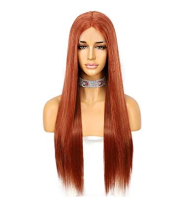 China Afro Wave Lace Front Wigs Long Straight Natural Hair To Heavy Duty Synthetic Lace Front Wig LC0136 for sale