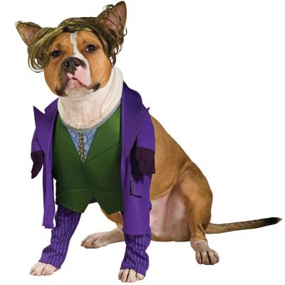 China PC0023 Viable Joker Costume Pet Small Dog Costume With Wigs for sale