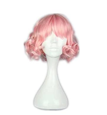 China Pastel Pink Layered Wavy Curly Short NEW-LOOK Lolita Hair Harajuku Cosplay Wigs Afro Wave Costume C0249 for sale