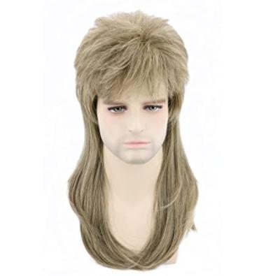 China NEW-LOOK Afro Wave Mens 80s Wig Mullet Wigs Halloween Costume Fancy Party Wigs C0007 for sale