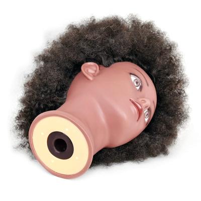 China With Arms Afro Hair Mannequins Head With Hair Cosmetology Training Head Manican Mannequin Doll Head For Hair Styling With Curly Stand for sale