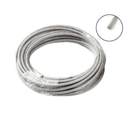 China PVC 304 Stainless Steel Wire Plastic Coated Wire Rope 5mm Cable Flexible FABRIC 7*7 Fishing Accessory Cable for sale