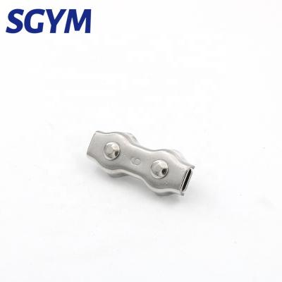 China Wire Rope Compression Sleeves For Lifting Duplex Hot Sale AISI304 Stainless Steel Wire Rope Clip 3mm Double Grips Clamp for sale