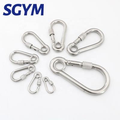 China Heavy Industry Stainless Steel Carabiner Snap Hooks With Eyelet Screw Made In China for sale