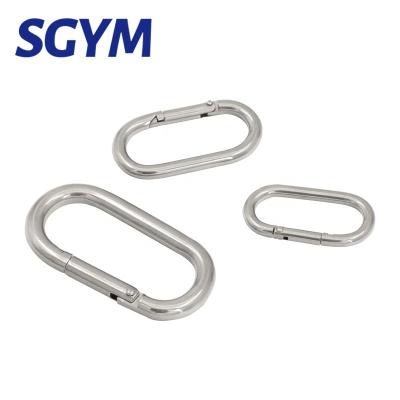 China Heavy Industry 304/316 Stainless Steel Heavy Industry 304/316 Ring Carabiner Heavy Duty Quick Connector Quick Link Straight Snap Hook for sale