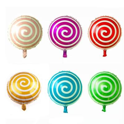 China 18 Inch Round Candy Lollipop Toy Baby Shower Kids Gifts Globos Children's Day Decorations Balloons for sale