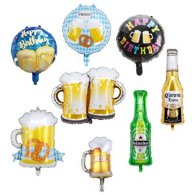 China Party Decoration Corona Beer Mug Champagne Wine Cheers Bottle Goblet Aluminum Balloons Carnival Globos For Ceremony Bar Party Decorations for sale