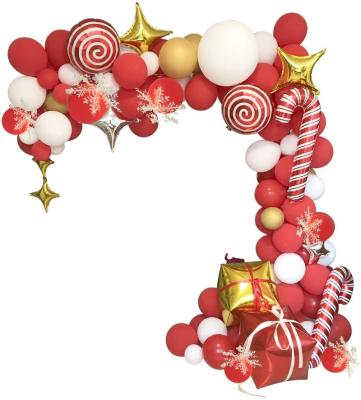 China Birthday Party Decoration Christmas Balloon Garland Arch Kit Christmas Party Decoration Balloons 2022 Updated Include Pump Hand Held Candy Cane Balloons for sale