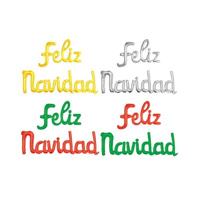 China 2021 Feliz Navidad Merry Christmas Spanish De Aluminio Globos Decoration Foil Balloons Party Decoration New Arrival Christmas Set for sale