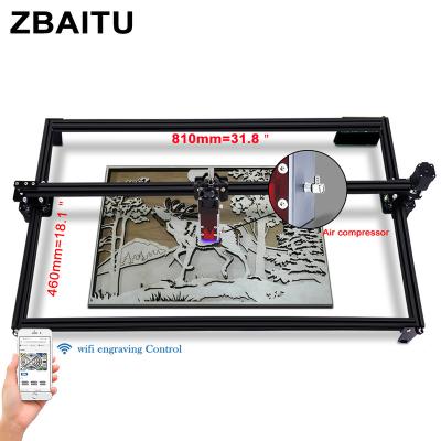 China ZBAITU M81 Large Area 81*46cm Deep Laser Engraver Wood Cutting Machine DIY Logo Remark With 80W Laser Head Air Bump Aassisted for sale