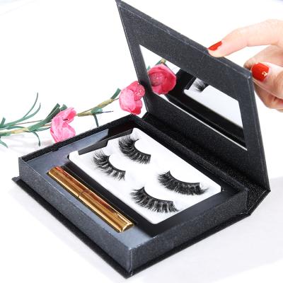 China 3D Mink False Magnetic Natural Long Eyelash With 10 Strong Magnetic Eyeliner Lashes Lashes Custom Eyelash Packaging for sale