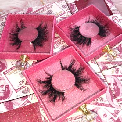 China Wholesale 25mm Natural Long Mink Eyelash Boxes 25mm Mink Eyelashes With Eyelash Case for sale