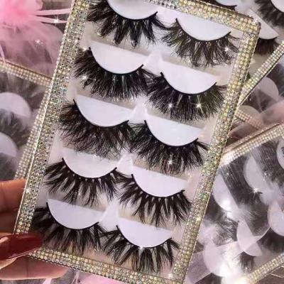 China Long Natural Mink Eyelashes 3d Eyelash Makeup Machine Real Mink Eyelashes Seller With Box 4pcs/set ONLY FOR USA for sale