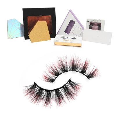 China Belle Mink Fur 25mm Tapered Colored Premium Eyelash With Packing Box for sale