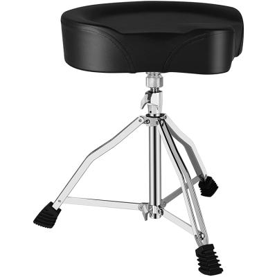 China Adjustable Drum Throne Rotating (Height) Height, Padded Drumming Stools Motorcycle Style Seat Chair With Anti-skid Feet Telescopic Stool for sale