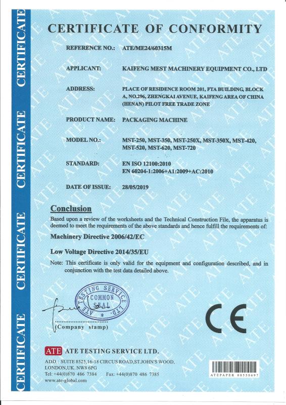 CE - Kaifeng Mest Machinery Equipment Co., Ltd.