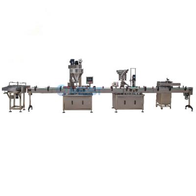 China Automatic 50g Food Spices Plastic Bottles Pierce Filler Small Jars Powder Filling Capping Machines for sale