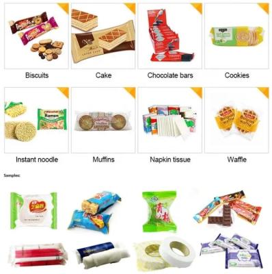 China Horizontal Food Equipment Pancake Baking Wrapping Line Biscuit Flow Pillow Packing Machine for sale