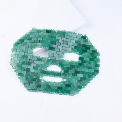 China Cooling Clear Quartz Anti Aging Green Aventurine Sleeping Jade Eye Full Face Mask Nature Stone Face Beauty and Personal Care Products for sale