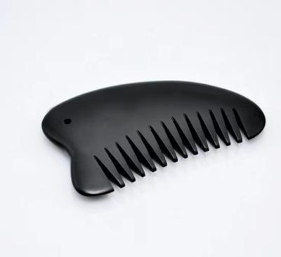 China Body Massage Tools Black Bian Stone Gua Sha Comb Tip Facial Scraping Guasha Tip For Head And Body for sale