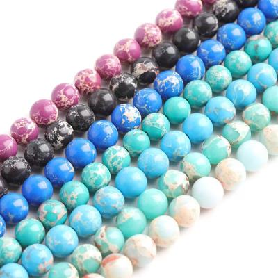 China Natural Stone Beads Red Green Blue Sediment Turquoise Colored Turquoise Sea Imperial Shoushan Loose Beads For Jewelry Making DIY for sale