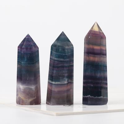 China Fengshui and wholesale natural crystal healing crystal healing fluorite points fluorite magic wand point luck crystal luck feng shui factory wholesale for sale