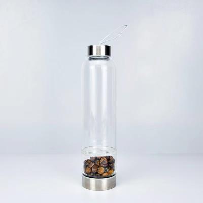 China Hot Sale Traditional Crystal Water Bottle Point Crystal Tiger Eye Water Bottle Clear Gravel Raw Gemstones For Healing And Daily Life Use for sale