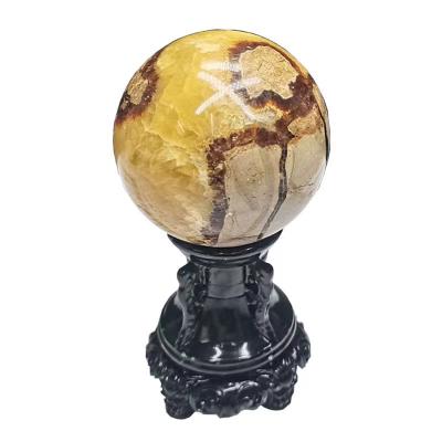 China Wholesale Art Natural Folk Scale Crystal Mineral Rocks Polished Septarium Stone Big Crystal Ball For Home Decoration for sale