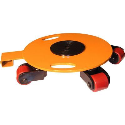 China Hotels Omnidirectional Rotating Transport Roller With Carry Handles Thickened Crawler Tank PU Wheels Round Rotating Cargo Trolley for sale