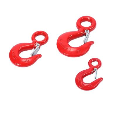 China Durable Integral Die Forging 7 Ton American Eye Hook With Latch Alloy Steel Casting Low Carbon Hook for sale