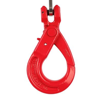 China Durable 1.2 Ton Clevis Hook G80 Alloy Steel Self Locking Claw European Type Lifting Hook With Latch for sale