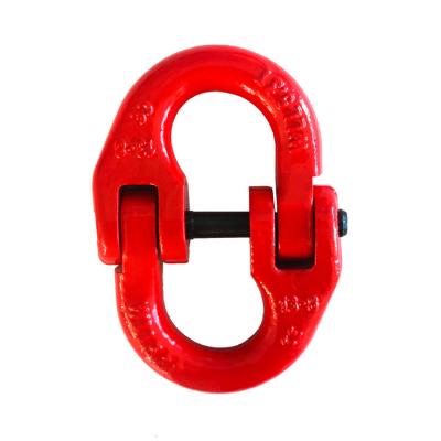 China European Type Goods Lifting Tie Rod G80 5.2 Ton Chain Shackle Alloy Steel Sling Chain Link Double Ring Lifting Buckle for sale