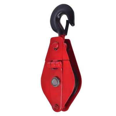 China Industrial Sized 0.5 Ton Single Sheave Sixteen Force Hook Ring Block Labyrinth Sleeve Traction Lifting Pulley Blocks for sale