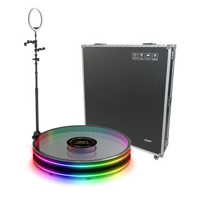 China Metal Case + Tempered Glass Panel 2022 360 Led Video Spinner Photo Booth 360 Camera 360 Rotation Selfie Platform Photobooth Platform 68-115cm for sale